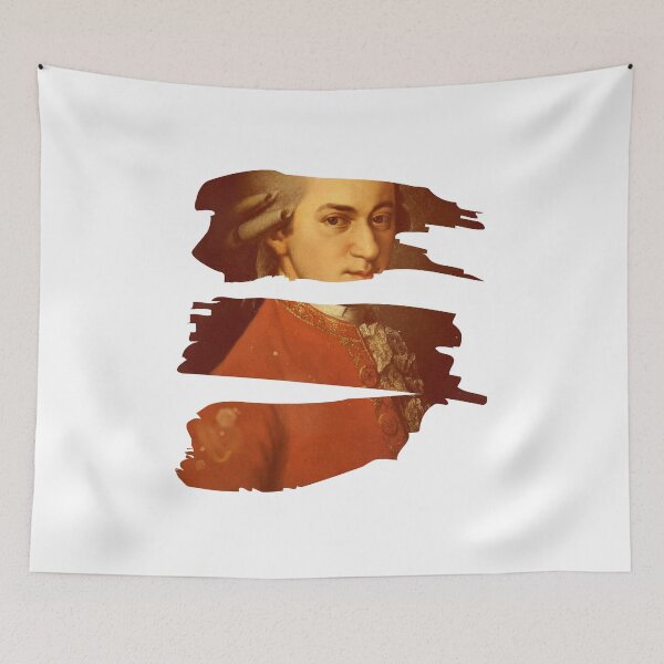 Item preview, Wolfgang Amadeus Mozart brushstrokes designed and sold by Musicianst0re.