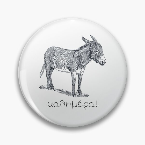 Item preview, Cute Donkey & 'Kalimera' (good morning) in Greek designed and sold by Happy Puppy Print On Demand.