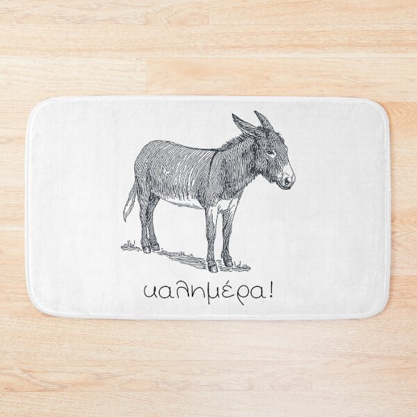 Item preview, Cute Donkey & 'Kalimera' (good morning) in Greek designed and sold by Happy Puppy Print On Demand.