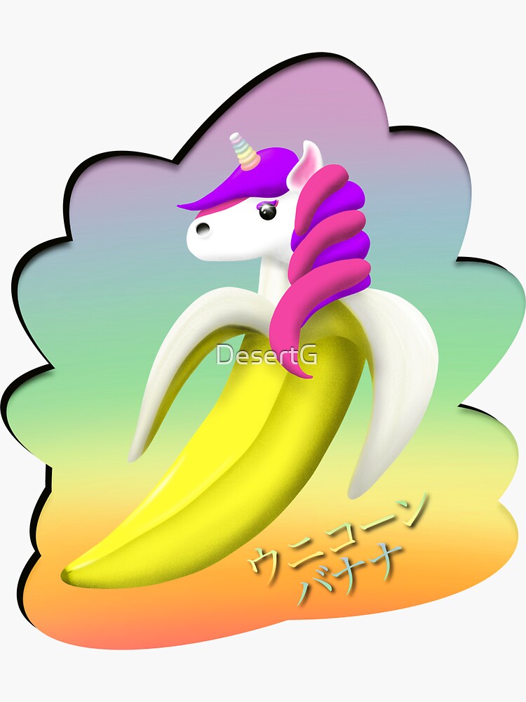 "Unicorn Banana" Sticker by DesertG Redbubble