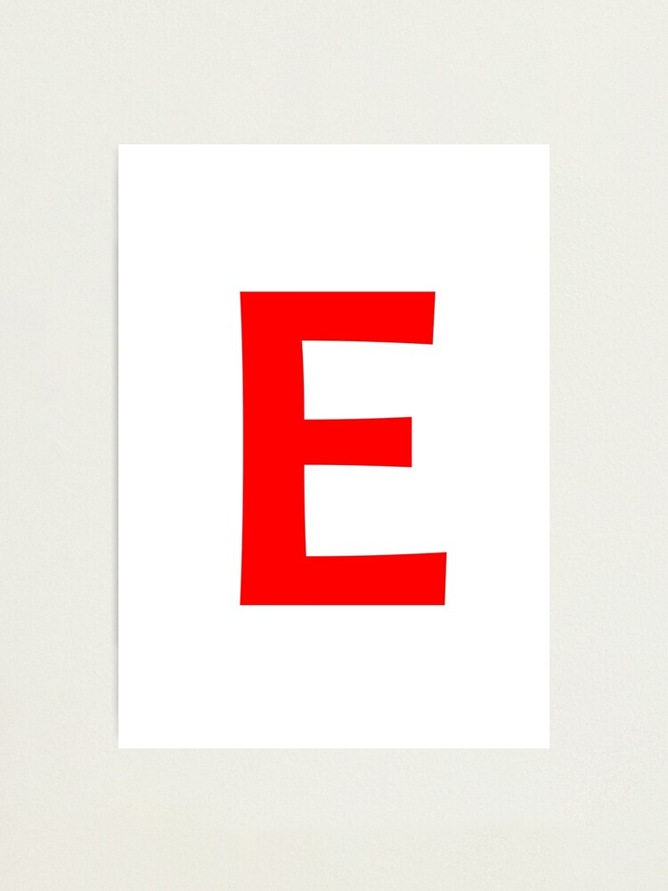 Red color Letter E | Photographic Print