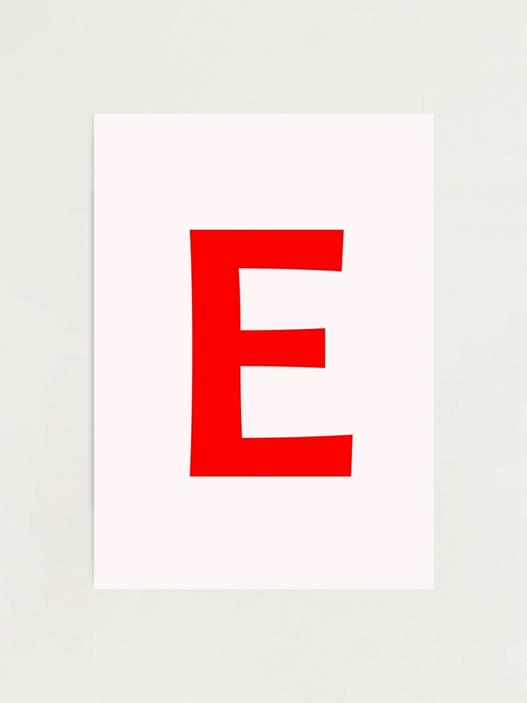 Red color Letter E Photographic Print for Sale by WECreations