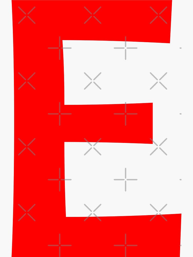 Red Color Letter E | Poster