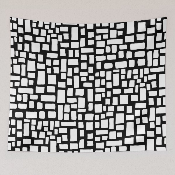 Item preview, White on Black, Monochrome, Sketchy, Block Art  designed and sold by OneThreeSix.