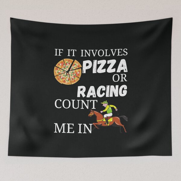 Item preview, Pizza and Horse Racing t-shirt design designed and sold by PinkArtDesigns.