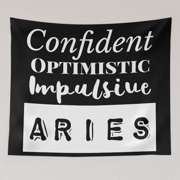 Item preview, Aries Zodiac Characteristics White Text designed and sold by AMSonArt.