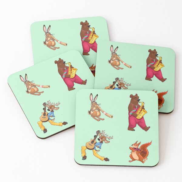 Item preview, Stickers Pack Animal Playing Music Djerido Rabbit Bear Trumpet Deer Guitar Squirrel Violin designed and sold by KLINESTORE.