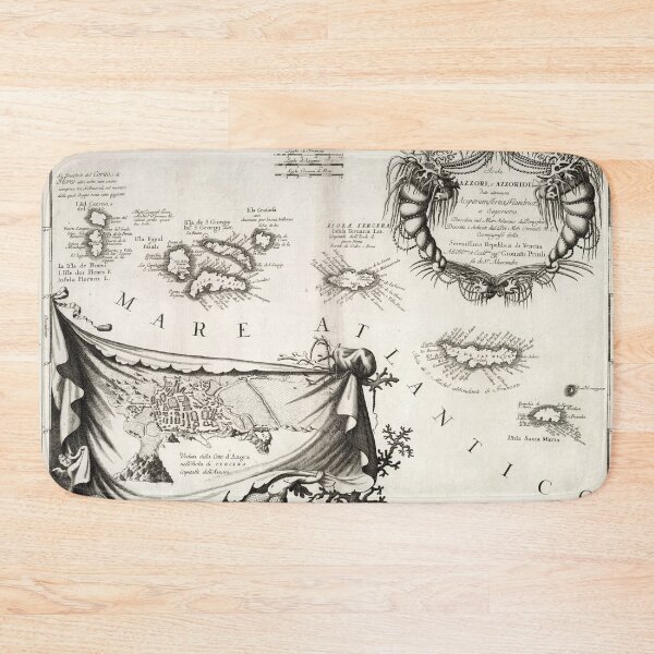 Item preview, Old Azores Islands Map (1690) Vintage Portuguese Isles Atlas designed and sold by BravuraMedia.