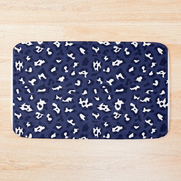 Item preview, Navy Blue And White Leopard Print Pattern designed and sold by FranzNCandy.
