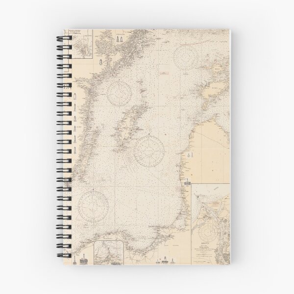 Item preview, Old Baltic Sea Map (1923) Vintage Scandinavian Coastal Chart designed and sold by BravuraMedia.