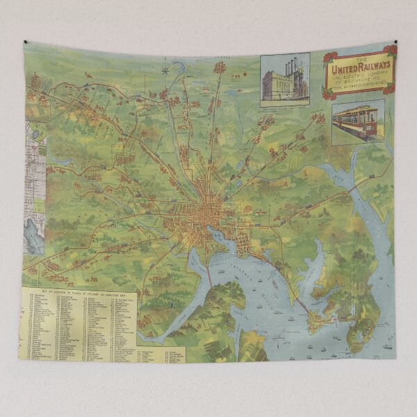 Item preview, Old Baltimore MD Railway Map (1910) Vintage Charm City Maryland Transit Atlas designed and sold by BravuraMedia.