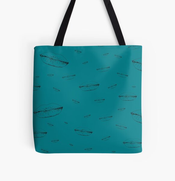 Vintage Lippen Allover-Print Tote Bag