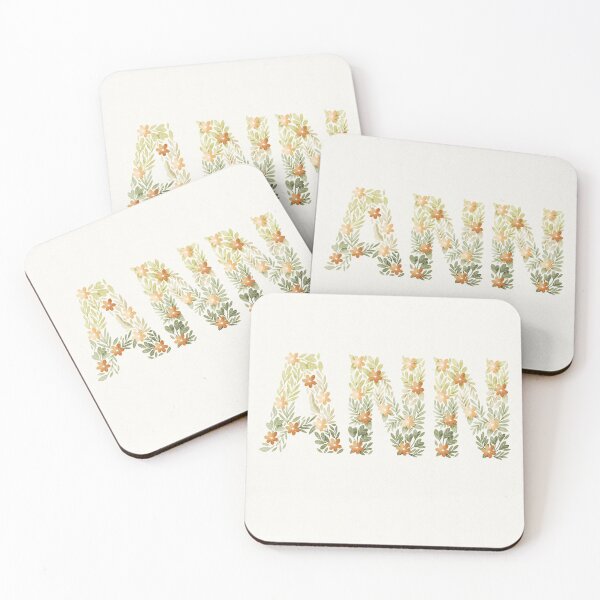 Item preview, ANN - floral letters with orange flowers designed and sold by helga-wigandt.