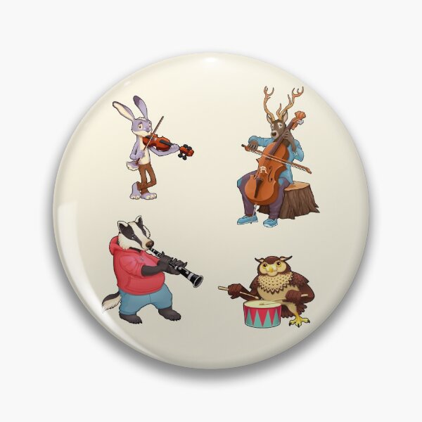 Item preview, Stickers Pack Animal Playing Music Rabbit Deer Violin Cello Owl Drum Flute Badger designed and sold by KLINESTORE.
