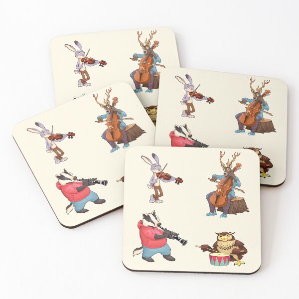 Item preview, Stickers Pack Animal Playing Music Rabbit Deer Violin Cello Owl Drum Flute Badger designed and sold by KLINESTORE.