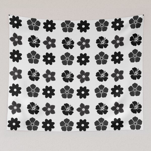 Item preview, Patterned Black Flowers Design designed and sold by TropicalFlorals.