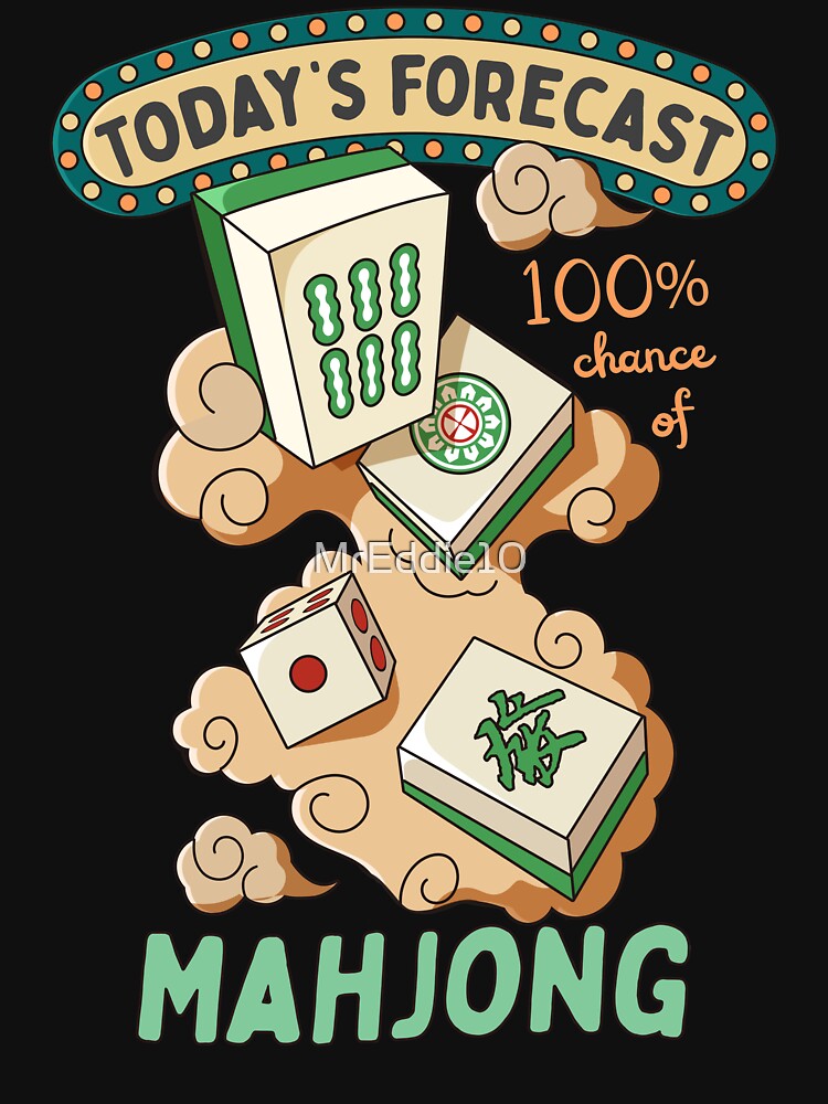Mahjong Tile Emoji t-shirt Game Dice Tiles Fun Play Rack-BN