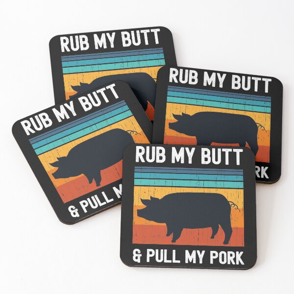 Item preview, Rub my Butt and Pull My Pork Funny BBQ Pork Grill Design designed and sold by justjonboy.