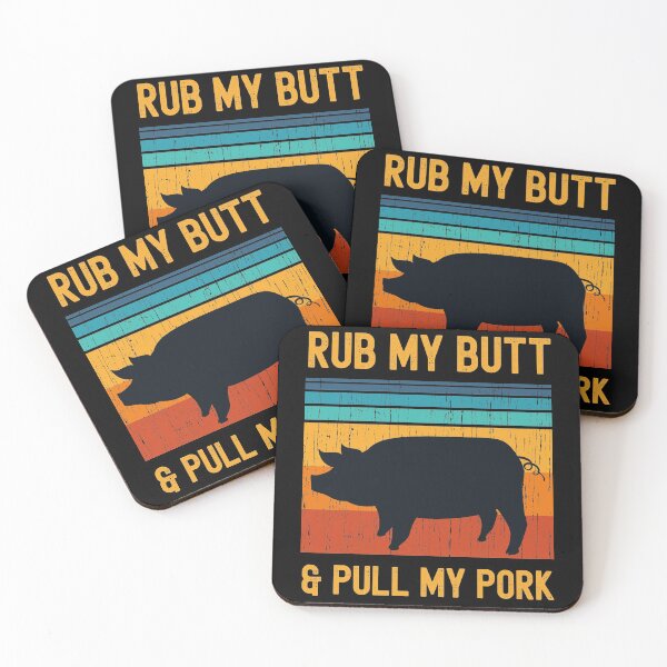 Item preview, Rub my Butt and Pull My Pork Funny BBQ Pork Grill Design designed and sold by justjonboy.