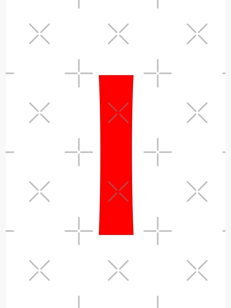 Red color Letter I