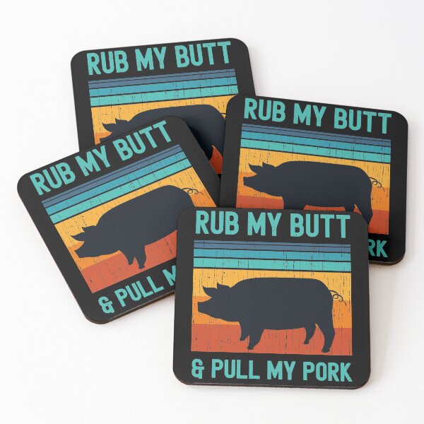 Item preview, Rub my Butt and Pull My Pork Funny BBQ Pork Grill Design designed and sold by justjonboy.