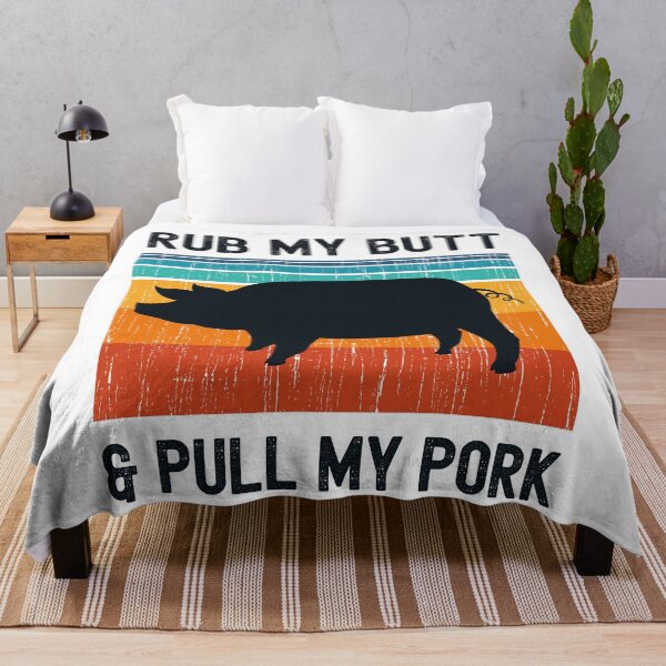 Item preview, Rub my Butt and Pull My Pork Funny BBQ Pork Grill Design designed and sold by justjonboy.
