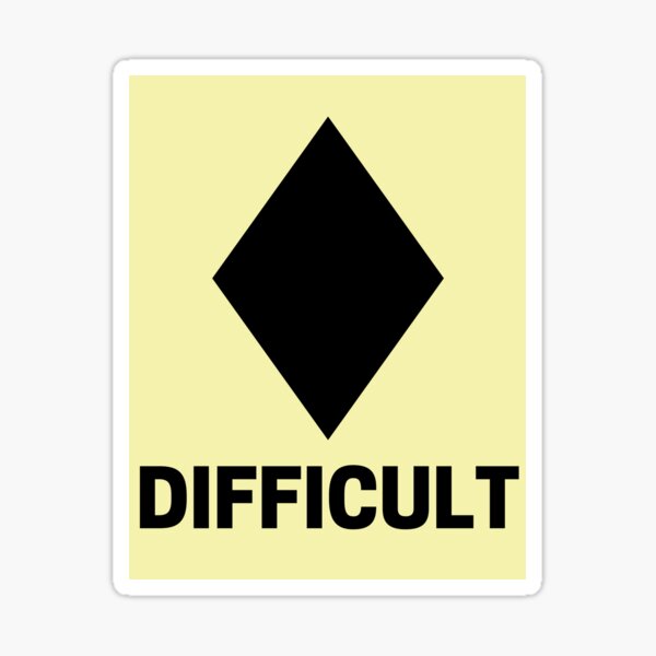 "Difficult Ski Hill Difficulty Reproduction Signs fun logo retro