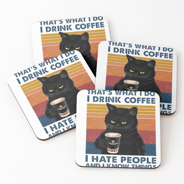 Item preview, That's What I Do I Drink Coffee Cat Vintage designed and sold by hairdown1255.