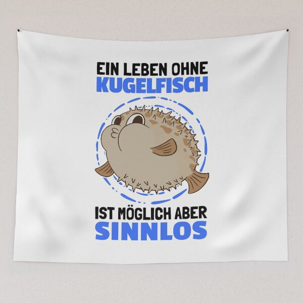 Item preview, Life without puffer fish aquarium fish gift designed and sold by madgrfx.