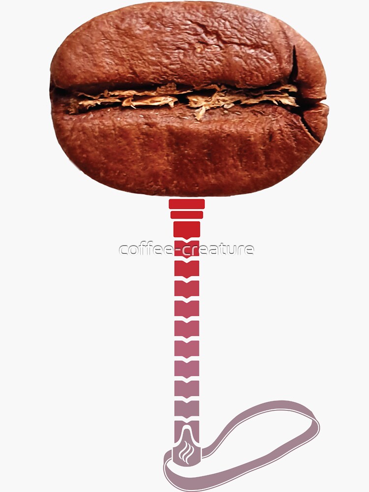 "Coffee Bean Mjolnir Thor Hammer Fadeaway Red" Sticker for Sale by