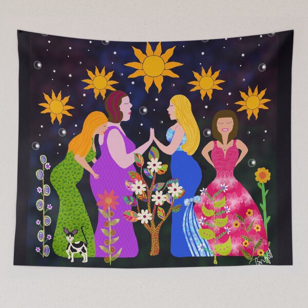 Item preview, Women Power - Beautiful - Sun - Stars - Flowers designed and sold by Birgit Dugan.