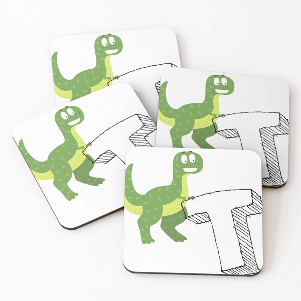 Item preview, Letter T Monogram With T-rex for kids designed and sold by Maria Munajjed.
