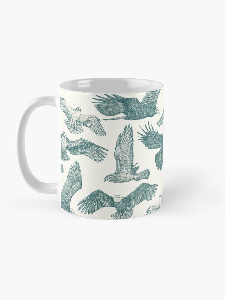 Thumbnail 3 of 6, Coffee Mug, birds of prey jade designed and sold by scrummy.