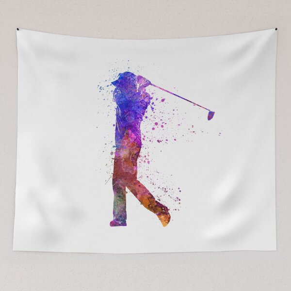 Item preview, man golfer swing silhouette designed and sold by paulrommer.