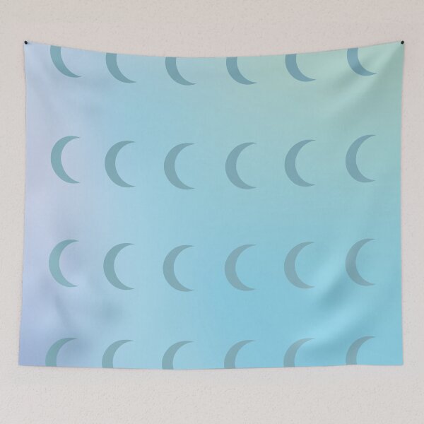 Item preview, Blue Crescent Moon Pattern in Blue/Green Gradient Sky designed and sold by ShaunSandhu.