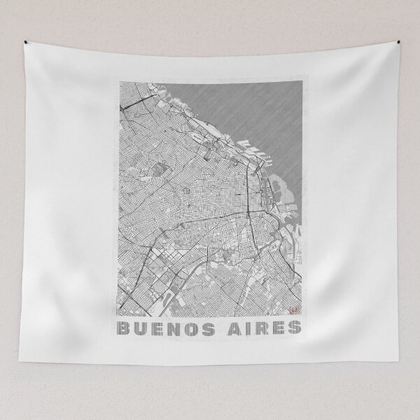 Item preview, Buenos Aires Map Line designed and sold by HubertRoguski.
