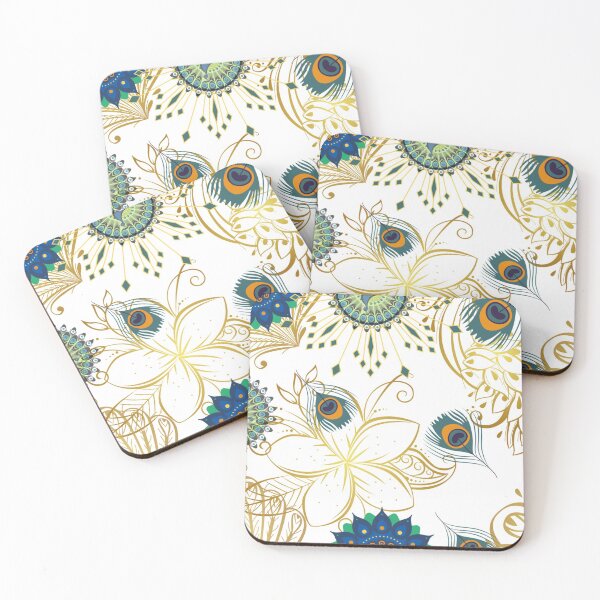 Item preview, Golden peacock print designed and sold by PurpleJelly.