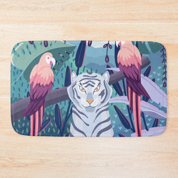 Item preview, Blue Tiger and Parrots in a Jungle designed and sold by BlueLela.