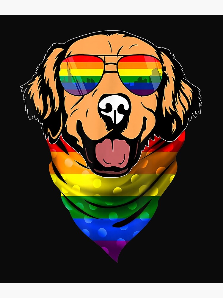Póster «Rainbow Golden Retriever Dog Lover LGBTQ Pride Month Parade.png