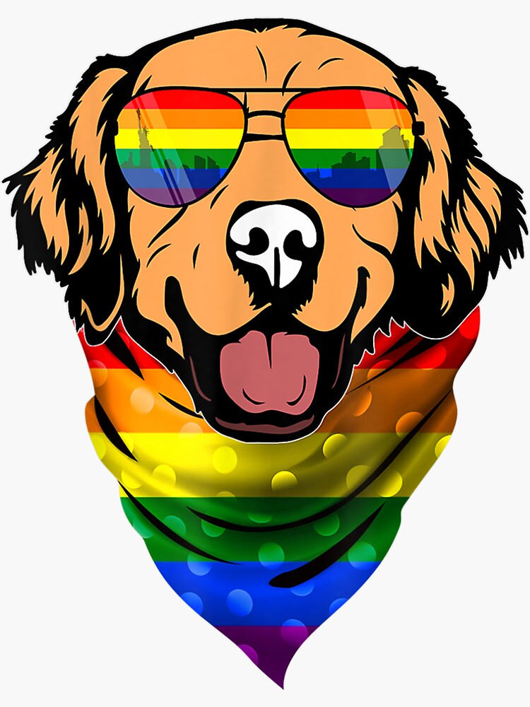 "Rainbow Golden Retriever Dog Lover LGBTQ Pride Month Parade.png