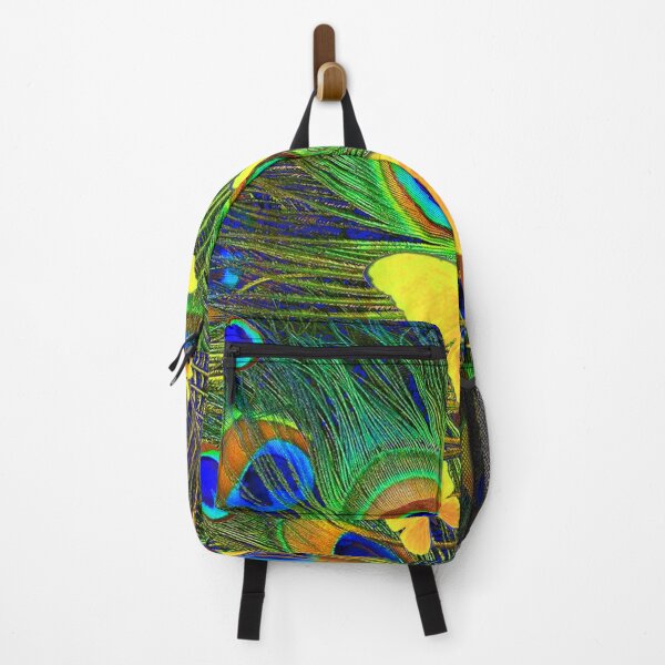 Item preview, YELLOW BUTTERFLY GREEN PEACOCK FEATHERS ABSTRACT PATTERNS designed and sold by sharlesart.