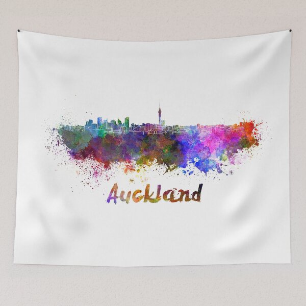 Item preview, Auckland skyline in watercolor designed and sold by paulrommer.
