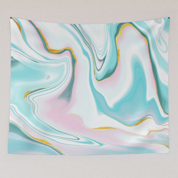 Item preview, Blue and Pink Marble Effect with Gold Tint designed and sold by ojasha.