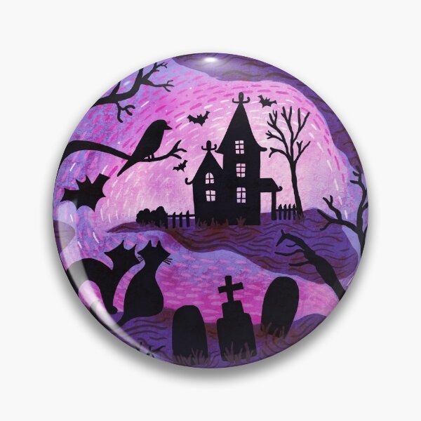 Item preview, Spooky Haunted Halloween in purple designed and sold by creativinchi.