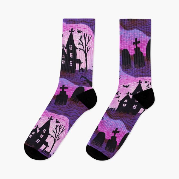 Item preview, Spooky Haunted Halloween in purple designed and sold by creativinchi.