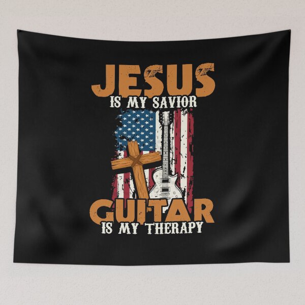 Item preview, Jesus Is My Savior Guitar Is My Therapy Guitarist designed and sold by Dressed For  Duty.
