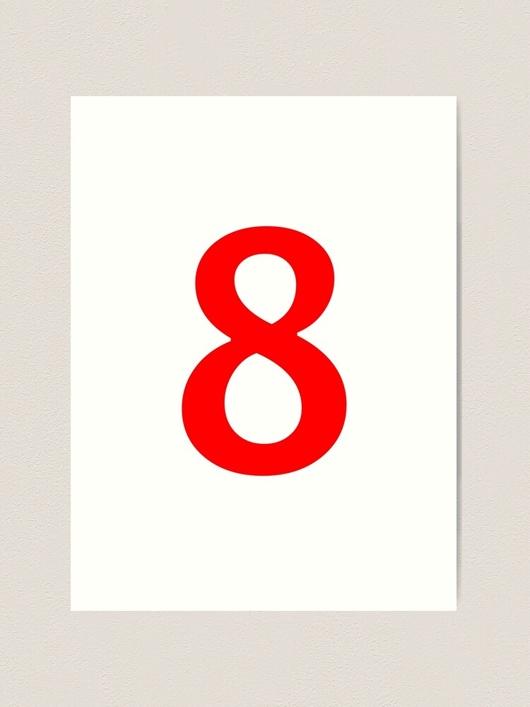 Number 8 Big Red Dot Letters & Numbers - Red - Sticker