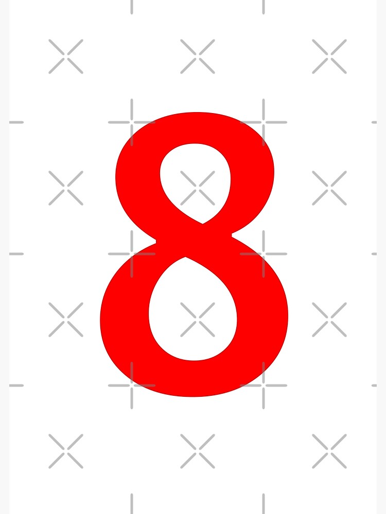 Red color Number 8 | Greeting Card