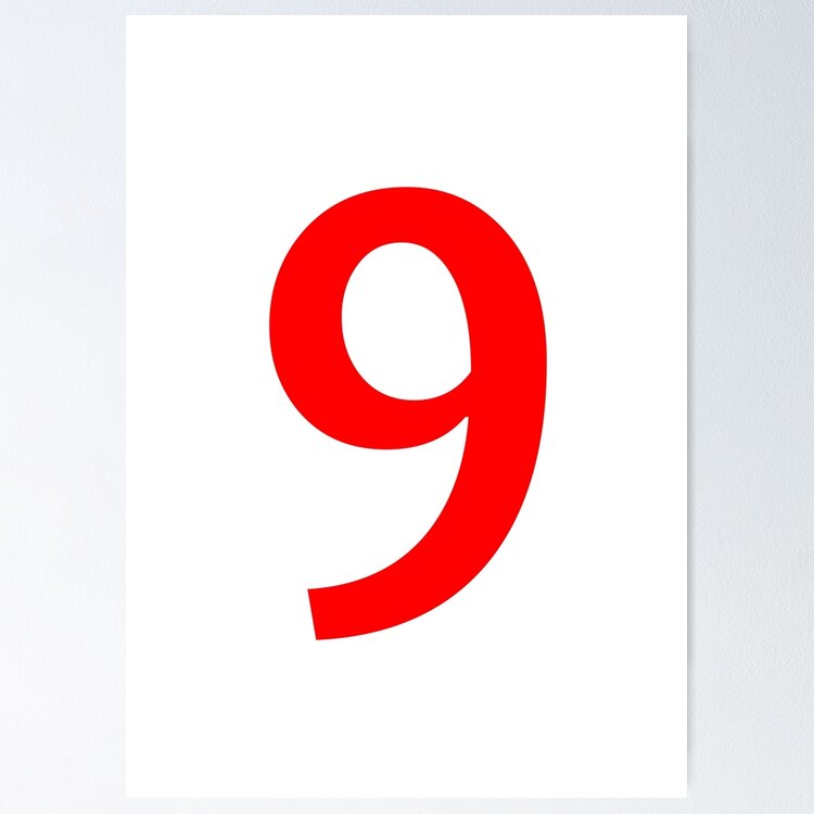 Red color Number 9  Art Print for Sale by WECreations