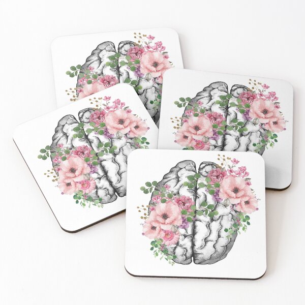 Item preview, Creative brain, Pink roses brain, human brain art, mental illness designed and sold by Collagedream.